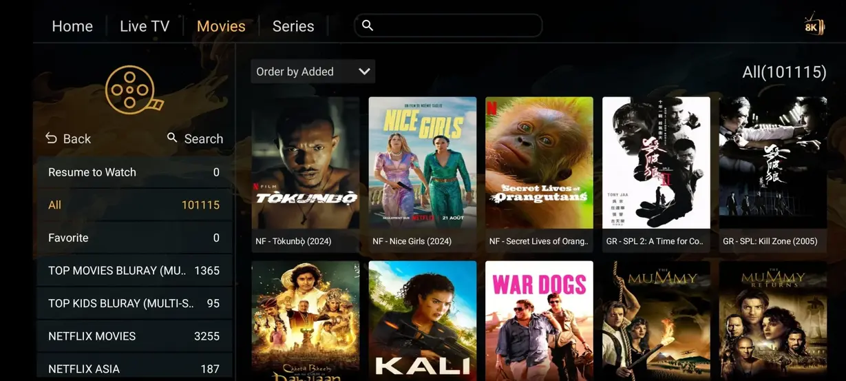 Voorbeeldscherm van Pandora IPTV app 6